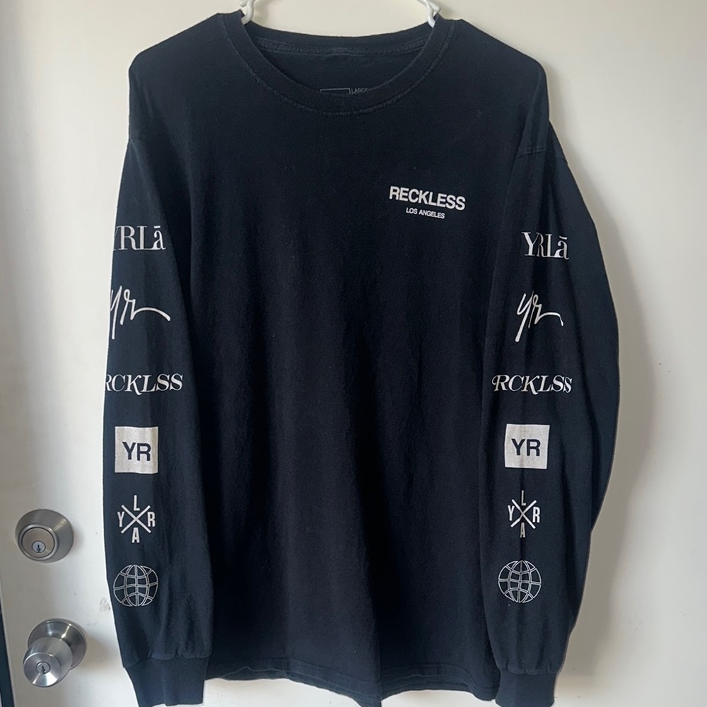 Reckless Black Graphic Long Sleeve Tee